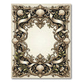 Antique Gold Seashell Scrollwork Frame Rug