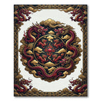 Imperial Crimson Dragon Circular Medallion Rug