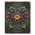 Vibrant Navy Floral Mandala Accent Rug