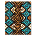 Bold Teal and Ochre Geometric Diamond Rug