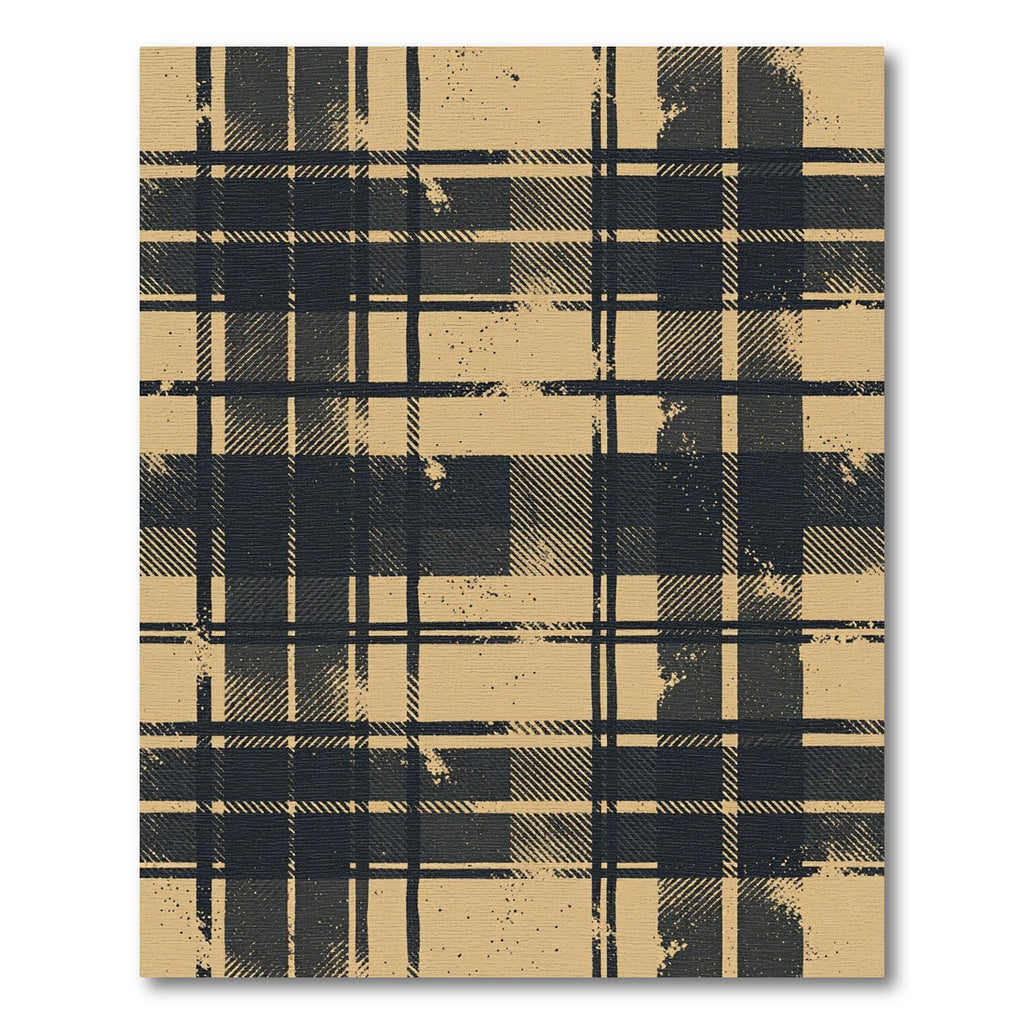 Rustic Tanned Plaid Splatter Rug