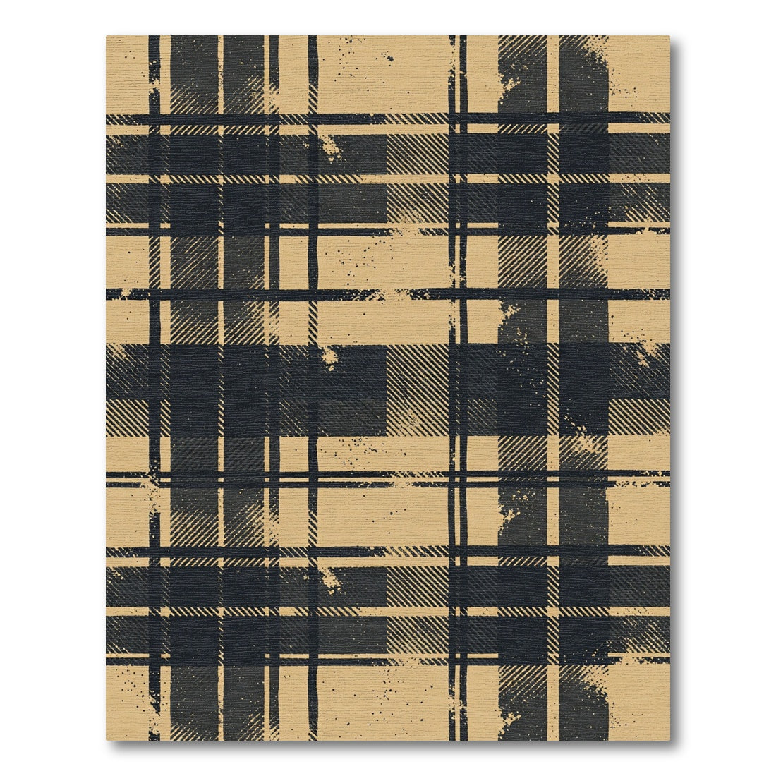Rustic Tanned Plaid Splatter Rug