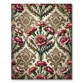 Vintage Dusty Rose Carnation Damask Rug