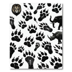 Monochrome Safari Animal Track Silhouette Rug