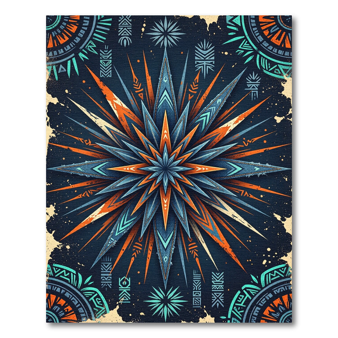 Sunburst Tribal Rays Rug