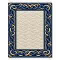 Nautical Blue and Gold Braided Border Rug
