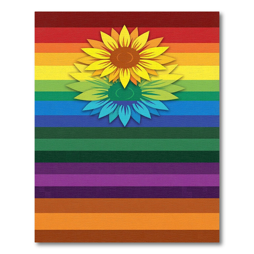 Rainbow Sunflower Bloom Rug