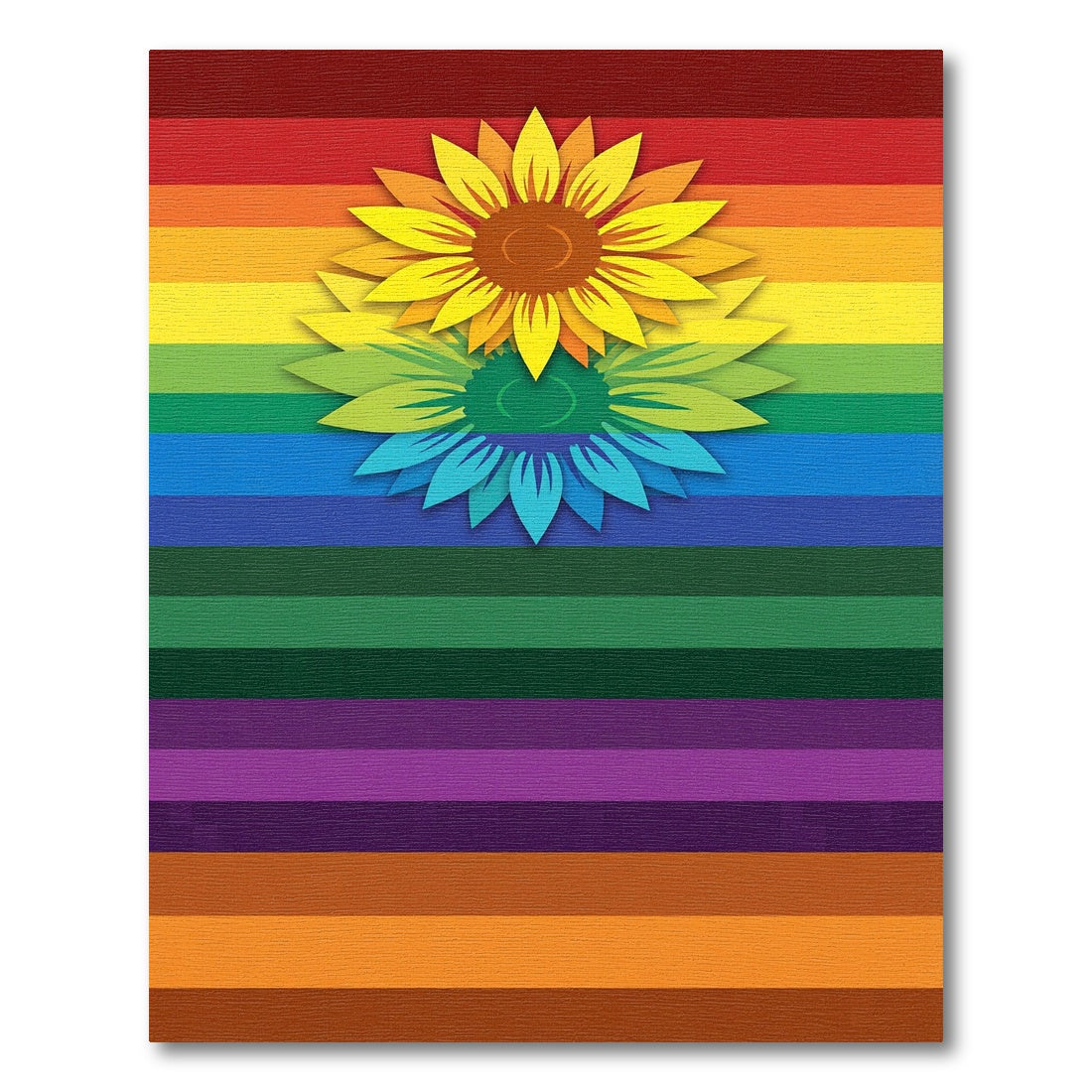 Rainbow Sunflower Bloom Rug
