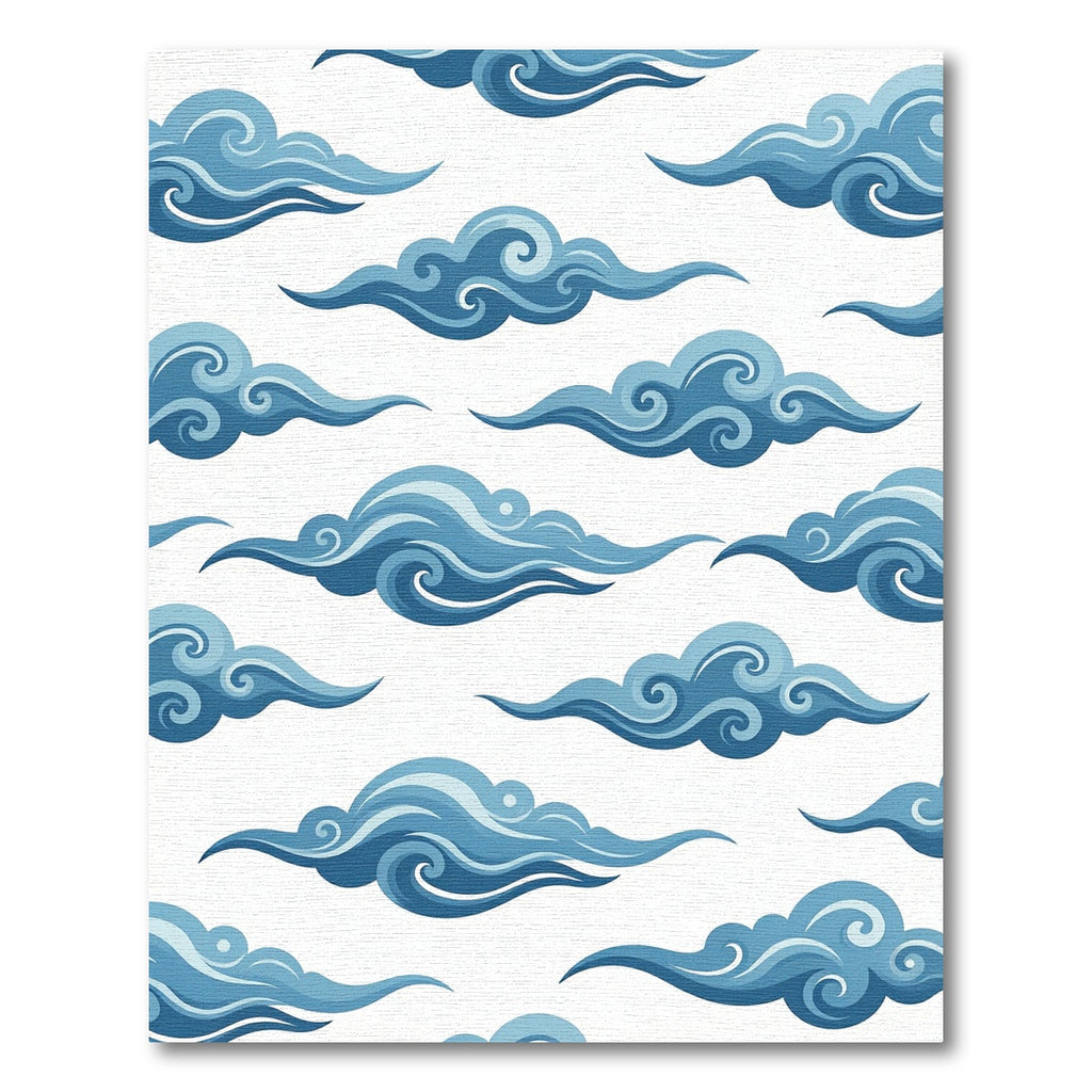 Azure Traditional Cloud Swirl Rug