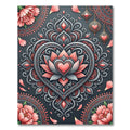 Coral Pink Mandala Heart Bloom Rug