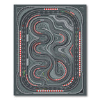 Abstract Monochrome Racetrack Circuit Grid Rug
