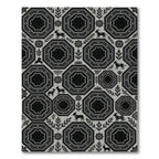Monochromatic Goat Folk Art Octagon Medallion Rug
