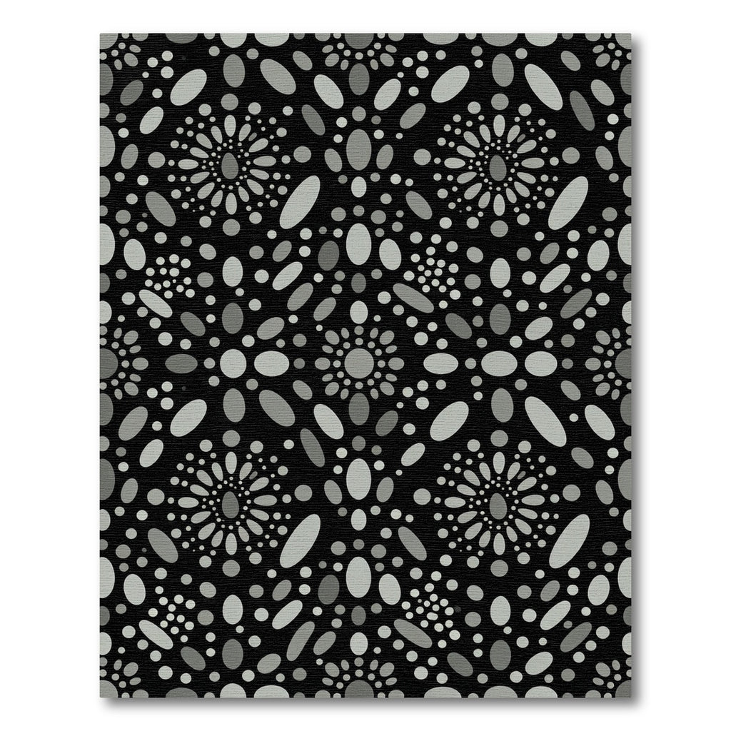 Monochrome Abstract Floral Droplet Rug