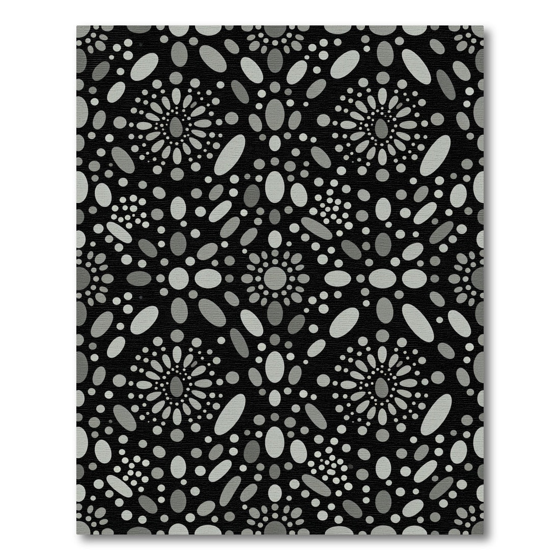 Monochrome Abstract Floral Droplet Rug