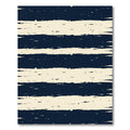 Navy Blue Distressed Horizontal Stripe Rug