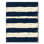 Navy Blue Distressed Horizontal Stripe Rug