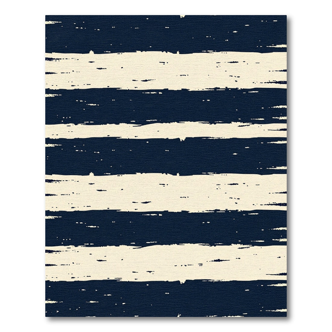 Navy Blue Distressed Horizontal Stripe Rug