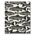 Vintage Speckled Trout School Illustration Rug