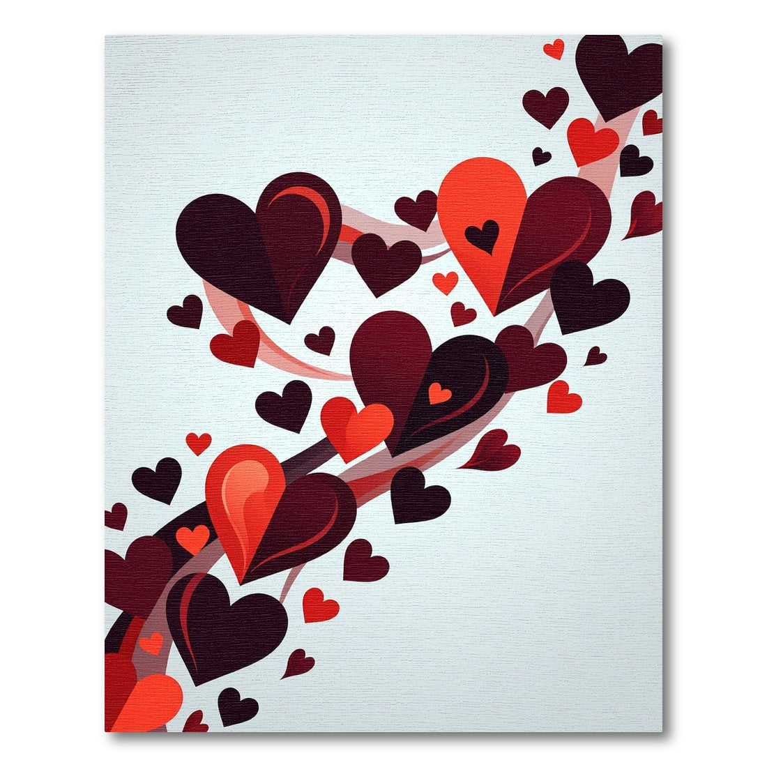 Romantic Floating Heart Crimson Swirl Rug