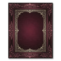 Ornate Crimson Baroque Filigree Frame Rug