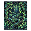 Lush Emerald Tropical Forest Stream Rug