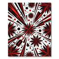 Crimson Burst Starburst Geometric Rug
