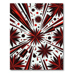 Crimson Burst Starburst Geometric Rug