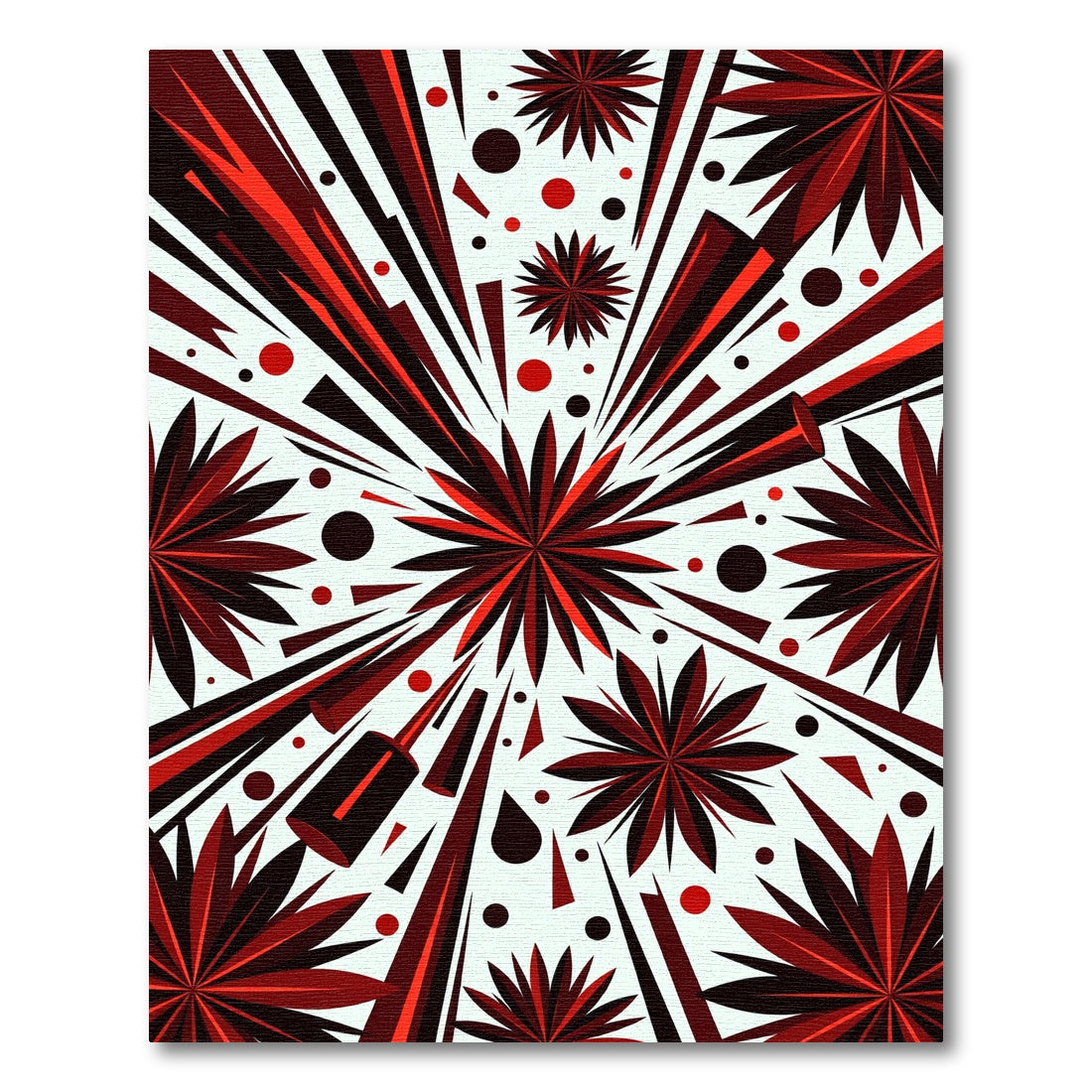 Crimson Burst Starburst Geometric Rug