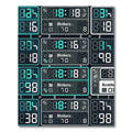 Modern Cyan Digital Scoreboard Grid Rug