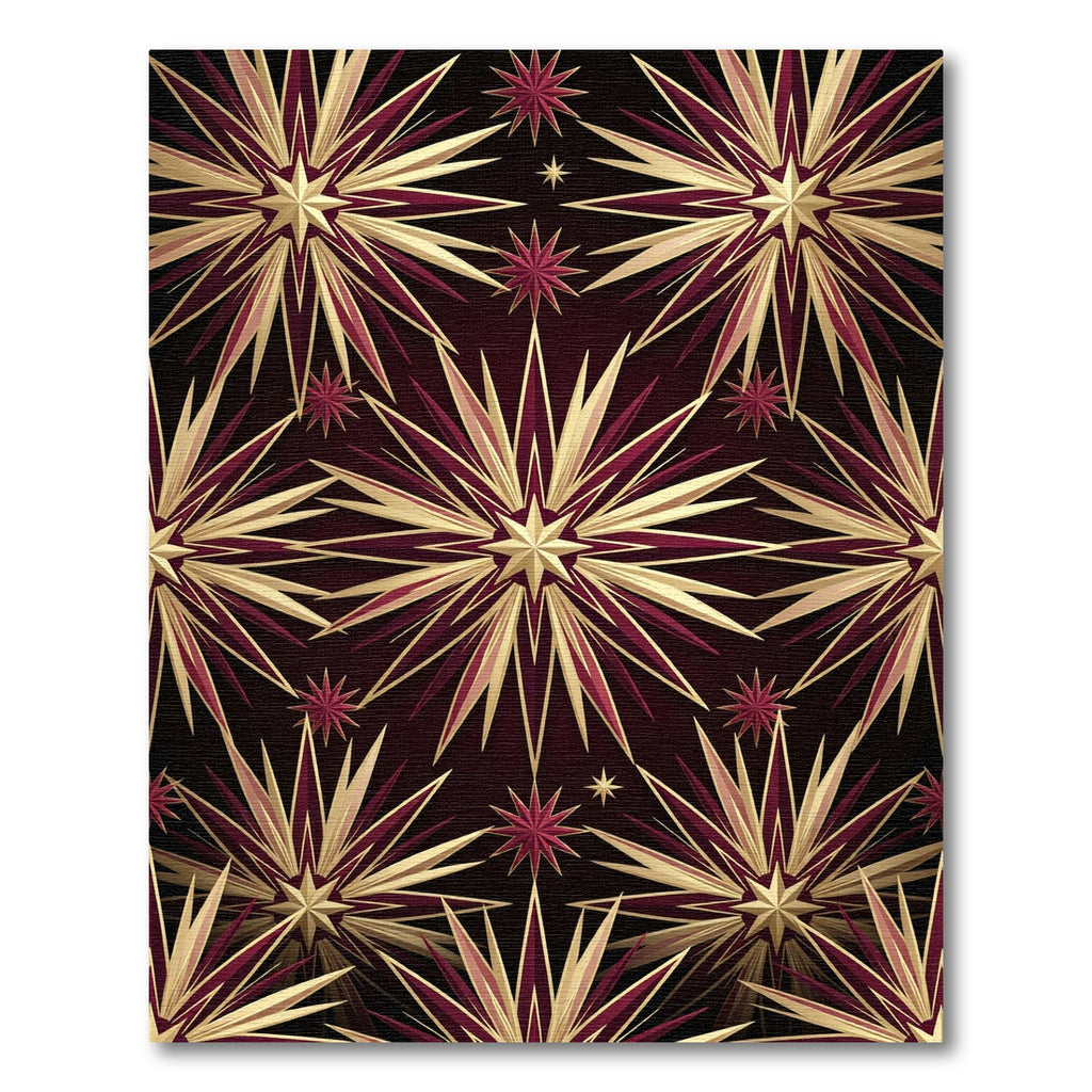 Metallic Gold Burgundy Radiant Starburst Rug