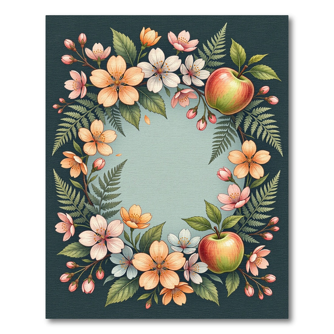 Orchard Blossom Apple Frame Rug