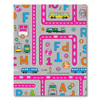 Alphabetical Transportation Scene Rug