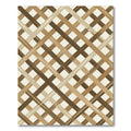 Earthy Brown Diagonal Lattice Plaid Rug