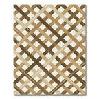 Earthy Brown Diagonal Lattice Plaid Rug