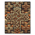 Geometric Celtic Cross Earth Tone Tapestry Rug