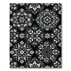 Black White Geometric Floral Medallion Rug