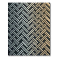 Gray Beige Woven Herringbone Rug