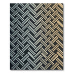 Gray Beige Woven Herringbone Rug