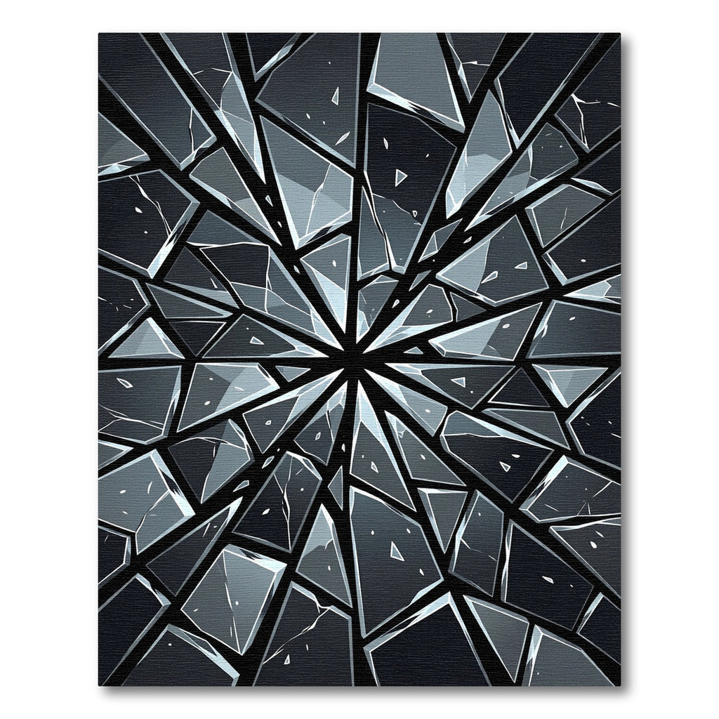 Radiating Shattered Glass Facets Rug