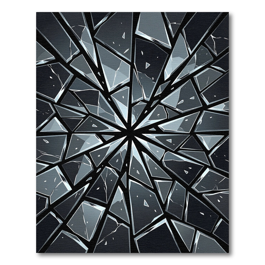 Radiating Shattered Glass Facets Rug