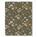 Cream Orange Meadow Wildflower Arrangement Rug