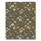 Cream Orange Meadow Wildflower Arrangement Rug