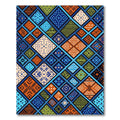 Vibrant Multicolored Geometric Afrocentric Diamond Grid Rug