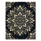 Elegant Monochrome Floral Mandala Medallion Rug