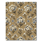 Brown White Gray Floral Sprig Arrangement Rug