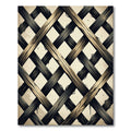 Rustic Charcoal Lattice Overlaid Wood Grid Rug