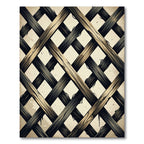 Rustic Charcoal Lattice Overlaid Wood Grid Rug