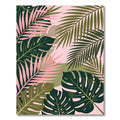 Lush Pink and Olive Tropical Foliage Rug