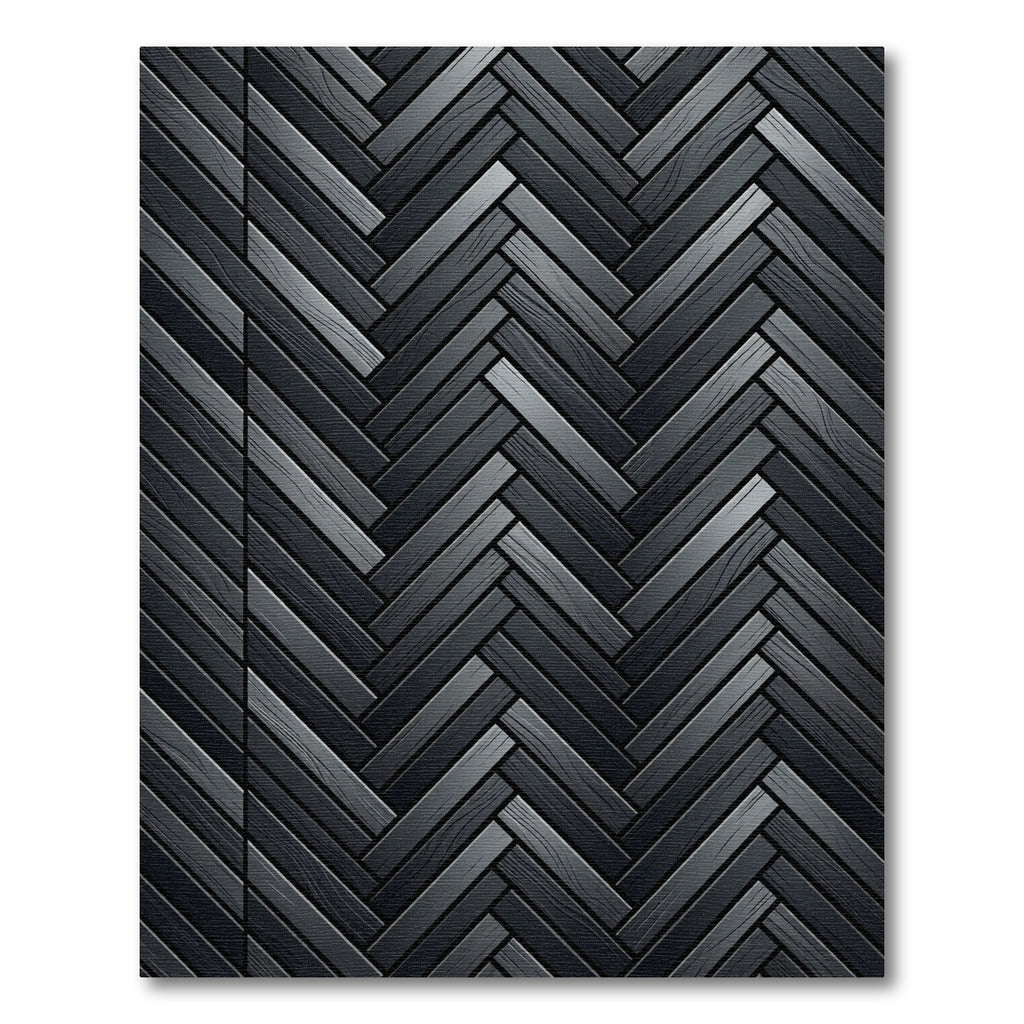 Charcoal Herringbone Wood Grain Texture Rug