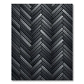 Charcoal Herringbone Wood Grain Texture Rug